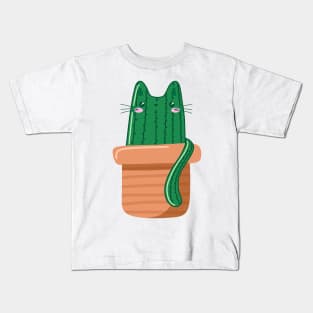 Cute Cat Cactus Kids T-Shirt